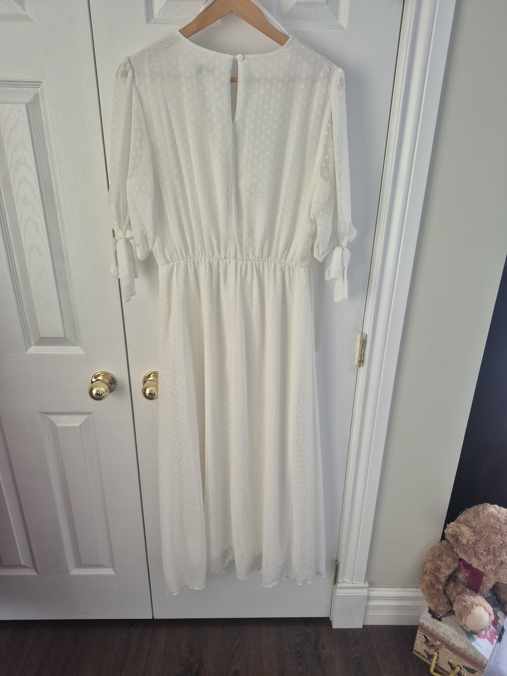 Kate & Lilly Cream Swiss Dot Lace Midi Dress Romantic Boho  Sz 12 - Picture 10 of 10